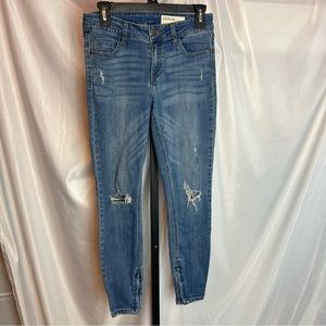 Pistola Zip Cuff Distressed Skinny Jeans, size 28